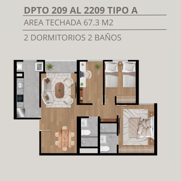 departamento de 3 dormitorios en venta en san miguel